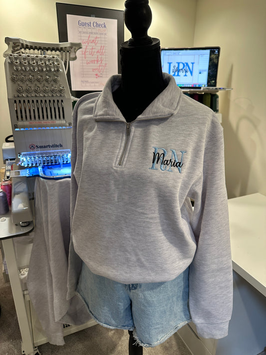 The Everyday Nurse Quarter Zip - Personalized Embroidered RN, LPN, CNA