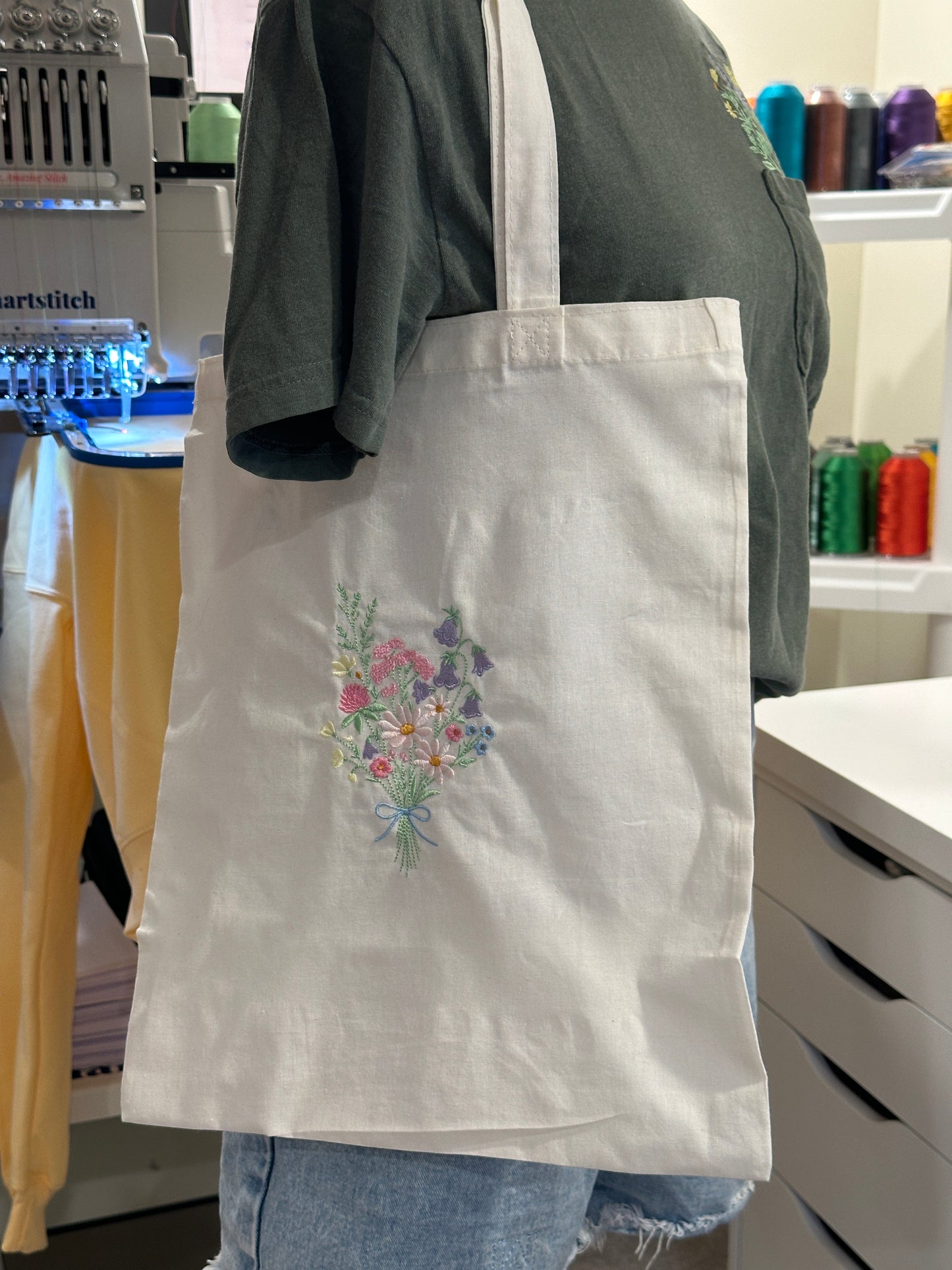 Garden Bouquet Tote - Embroidered Tote bag