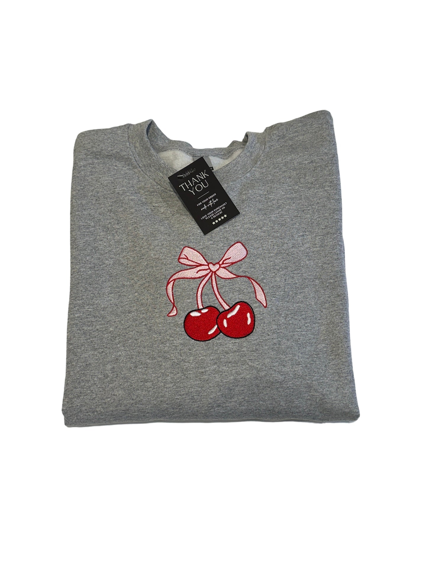 Coquette cherry bow crew