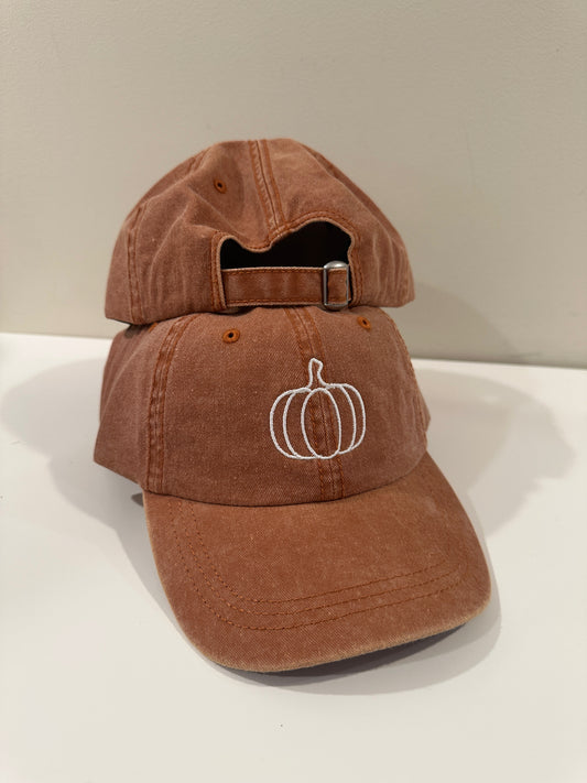 Pumpkin Outline Hat - Embroidered Dad Hat