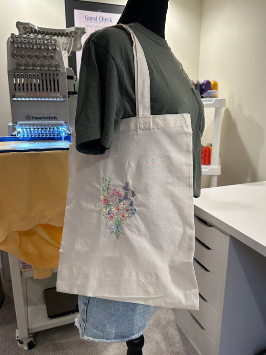 Garden Bouquet Tote - Embroidered Tote bag