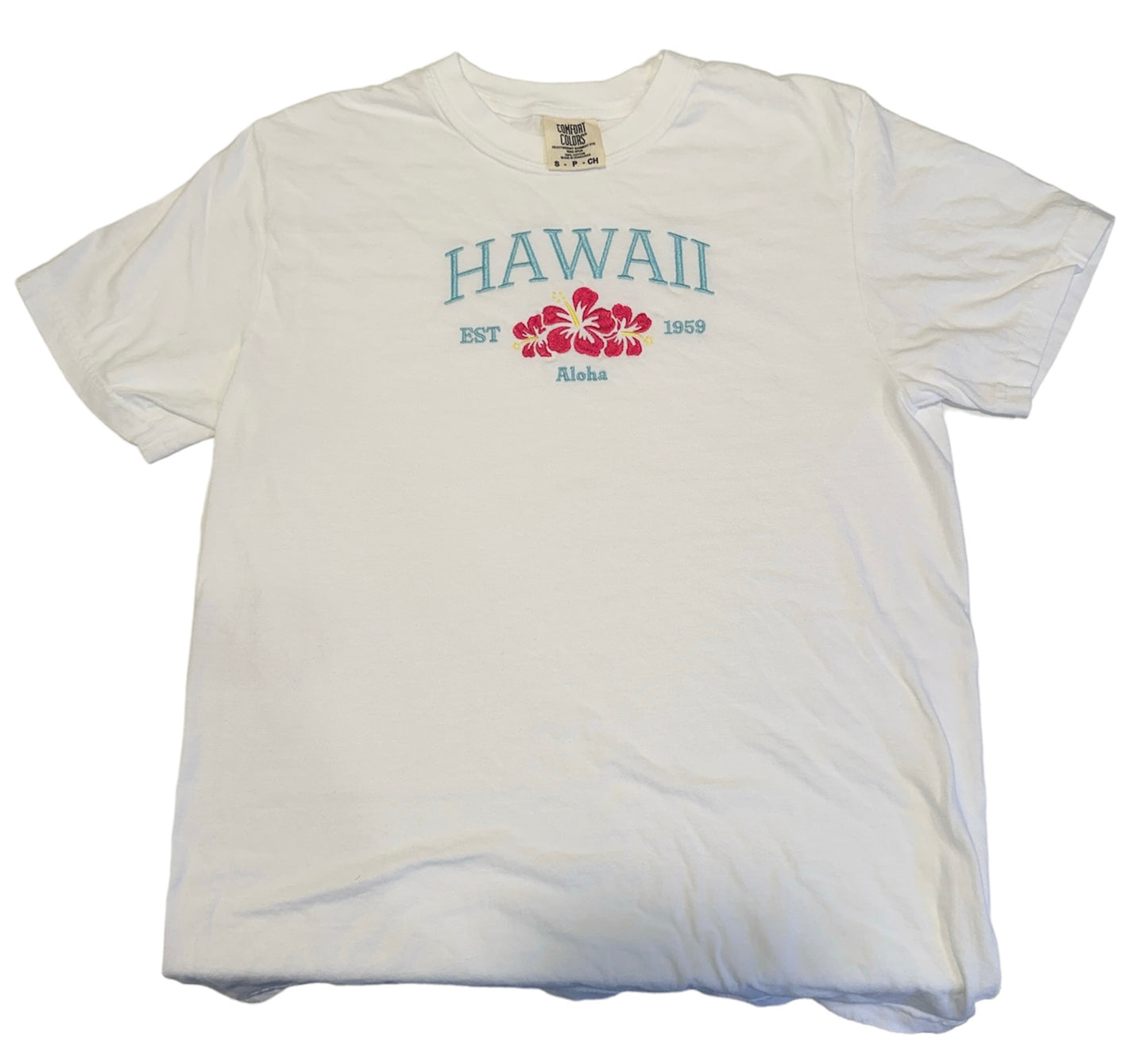 Hawaii Embroidered Comfort Colors T-shirt