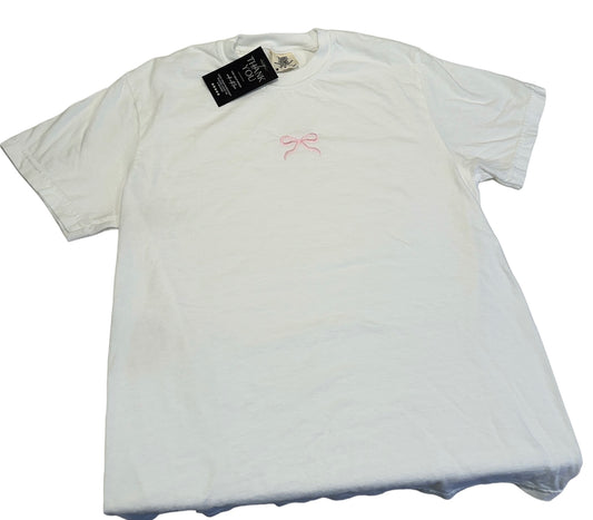 Bow Embroidered Comfort Colors T-shirt