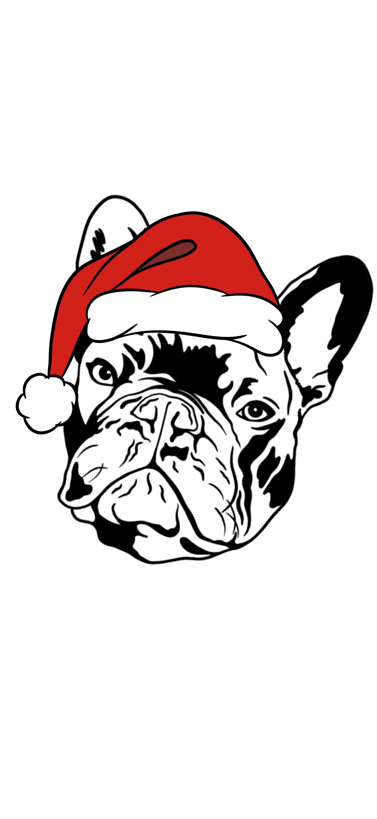 Custom dog with Santa hat