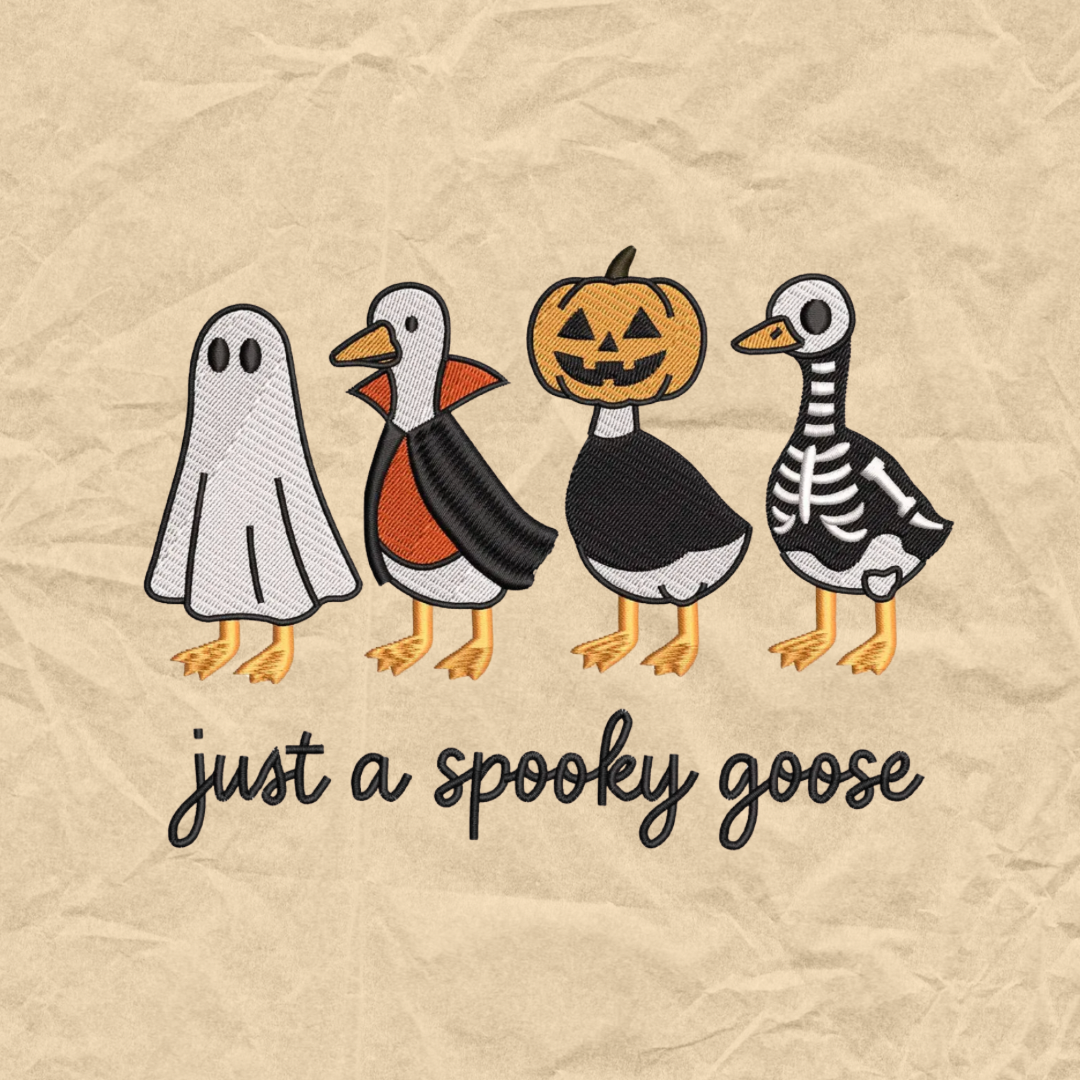 Just A Spooky Goose Embroidered Crewneck
