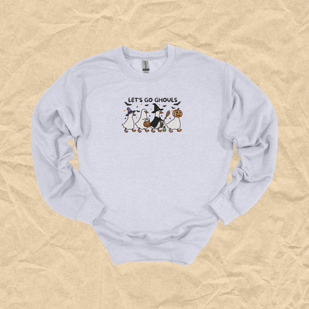 Lets Go Ghouls Embroidered Crewneck