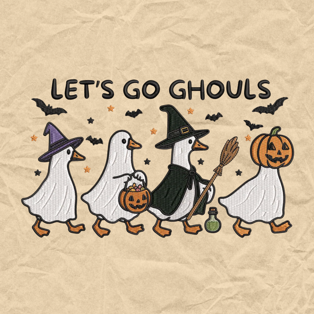 Lets Go Ghouls Embroidered Crewneck