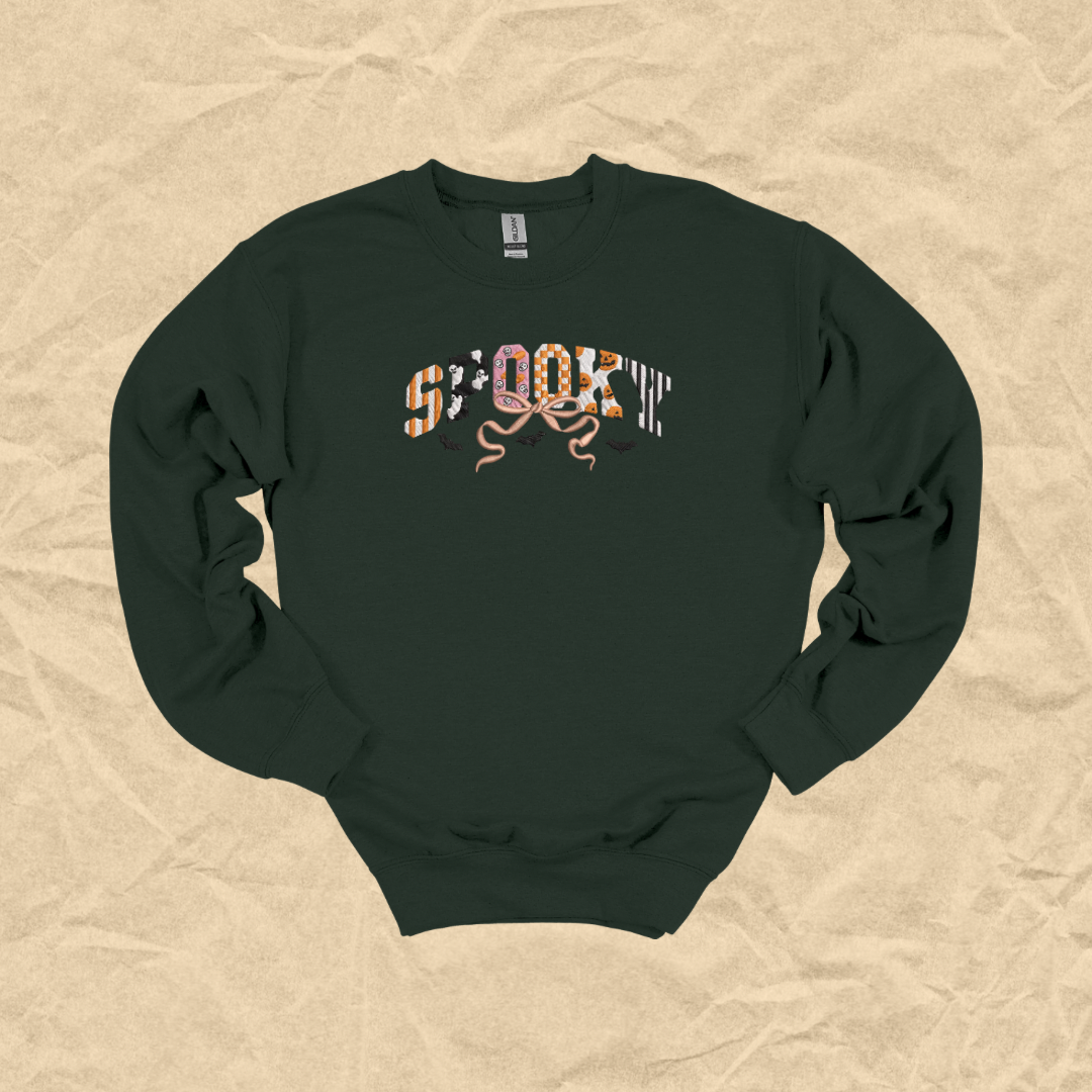 SPOOKY Prep Embroidered Crewneck