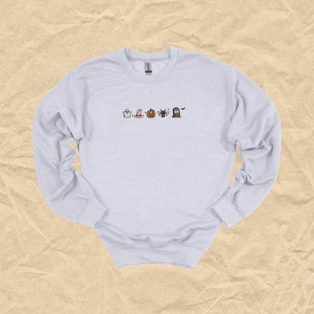 Halloween Lineup Embroidered Crewneck