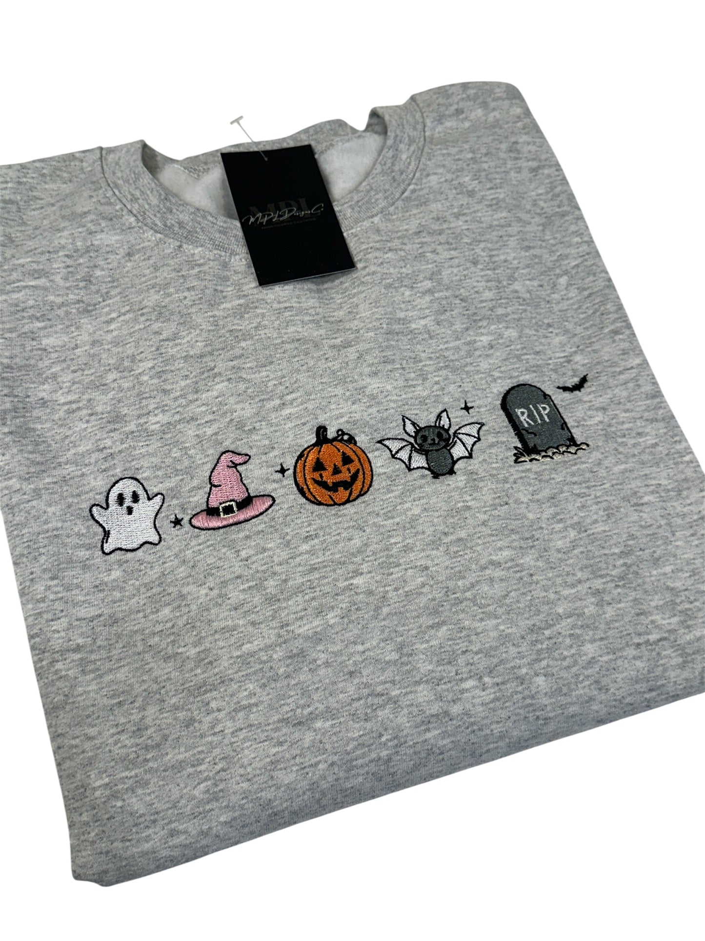 Halloween Lineup Embroidered Crewneck