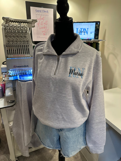 The Everyday Nurse Quarter Zip - Personalized Embroidered RN, LPN, CNA