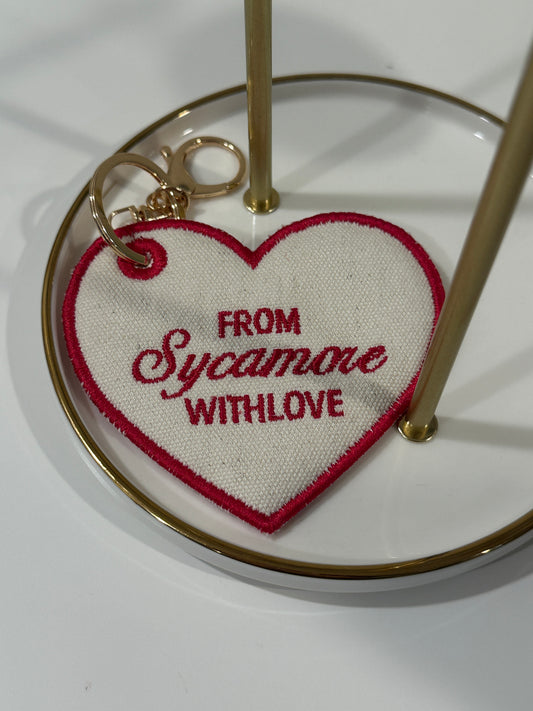 Hometown Love Charm  - Custom Embroidered Keychain Tag