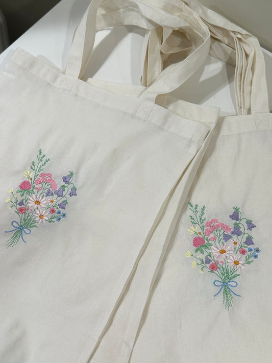 Garden Bouquet Tote - Embroidered Tote bag