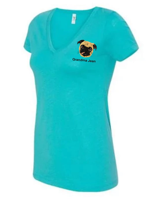 Custom handrawn Pug tee