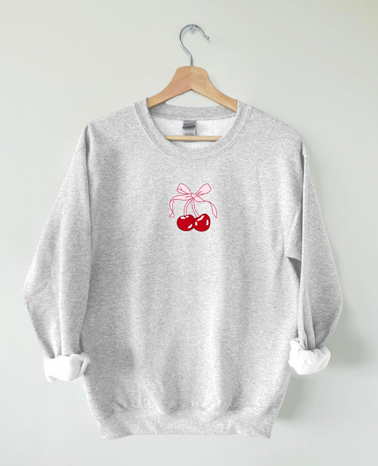 Coquette cherry bow crew