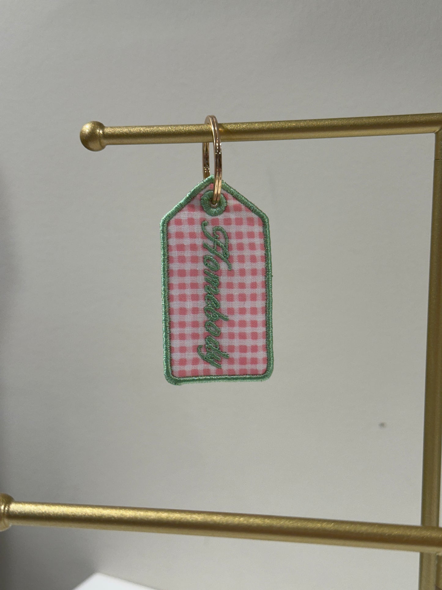 Homebody Charm  - Custom Embroidered Keychain Tag