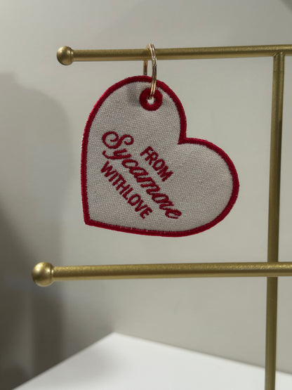 Hometown Love Charm  - Custom Embroidered Keychain Tag
