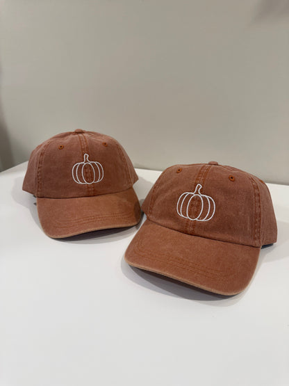 Pumpkin Outline Hat - Embroidered Dad Hat
