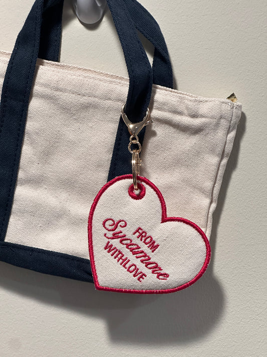Hometown Love Charm  - Custom Embroidered Keychain Tag