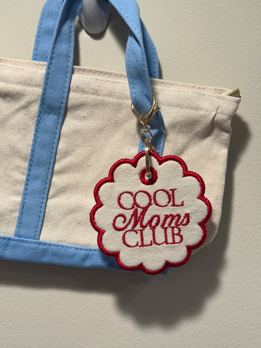 Cool Moms Club Charm  - Custom Embroidered Keychain Tag
