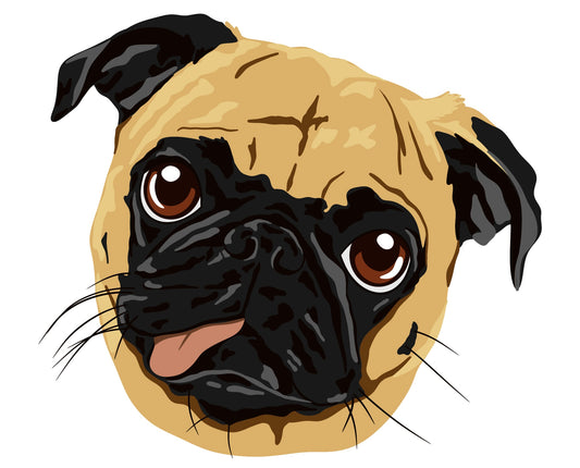 Custom handrawn Pug tee