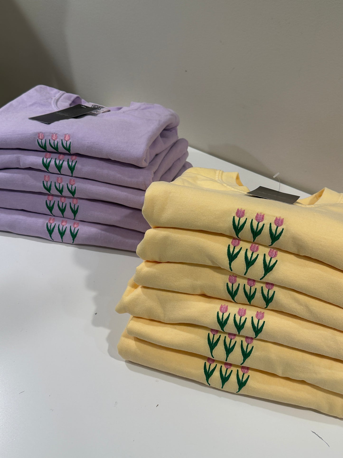 Tiny Tulip Tee - Embroidered Comfort Colors T-shirt