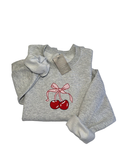 Coquette cherry bow crew