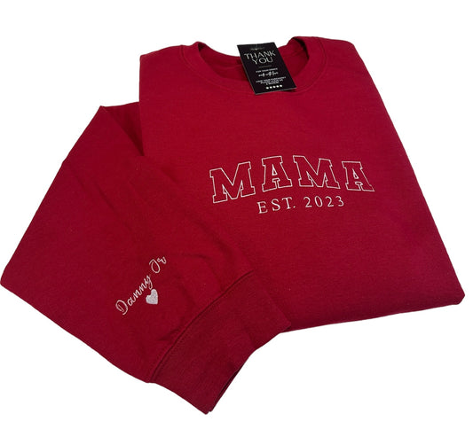 Custom MAMA embroidered crewneck
