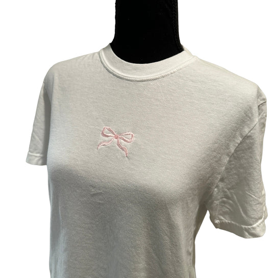 Bow Embroidered Comfort Colors T-shirt