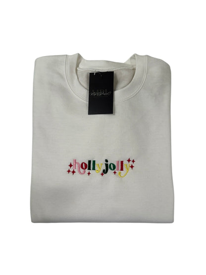 Holly Jolly Embroidered Crewneck