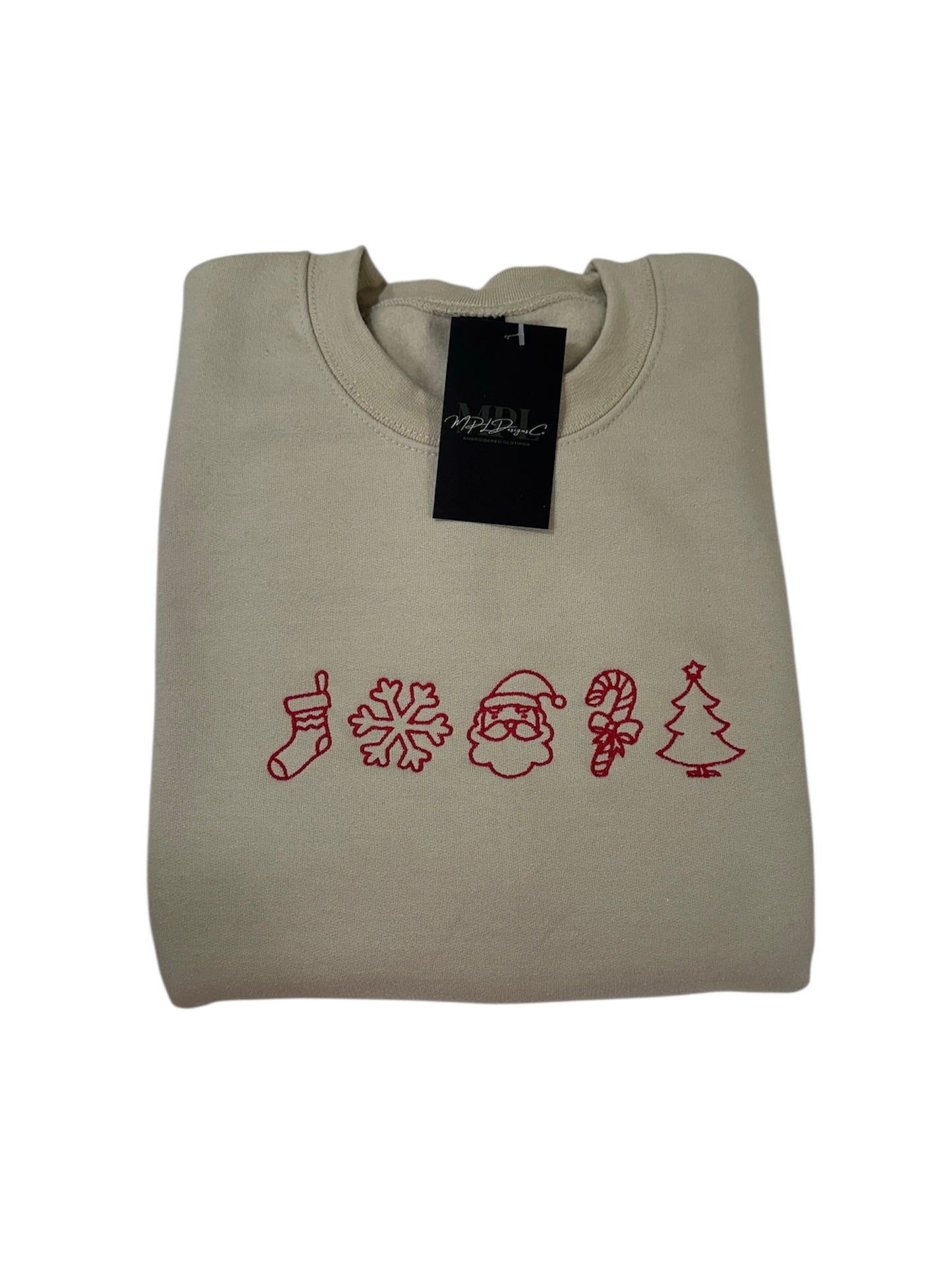 Christmas Line-up Embroidered Crewneck