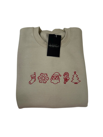 Christmas Line-up Embroidered Crewneck