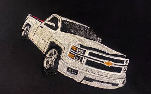 Custom Embroidered Truck Hoodie w/ Initials on Sleeve