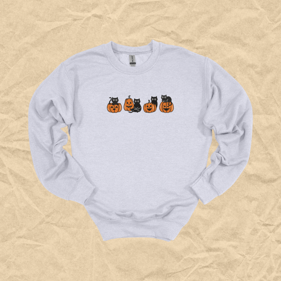 Pumpkin Purrty Embroidered Crewneck
