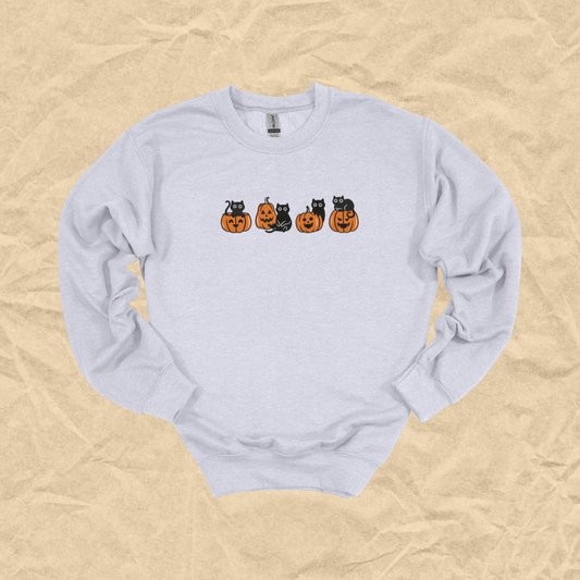 Pumpkin Purrty Embroidered Crewneck