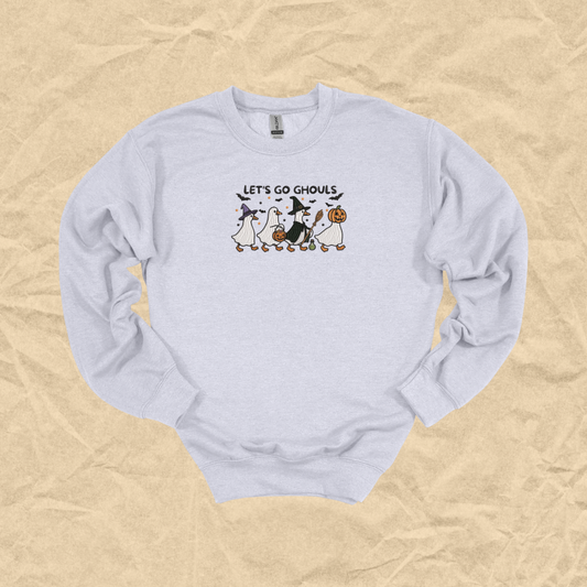 Lets Go Ghouls Embroidered Crewneck