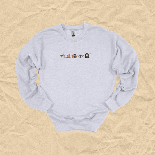 Halloween Lineup Embroidered Crewneck