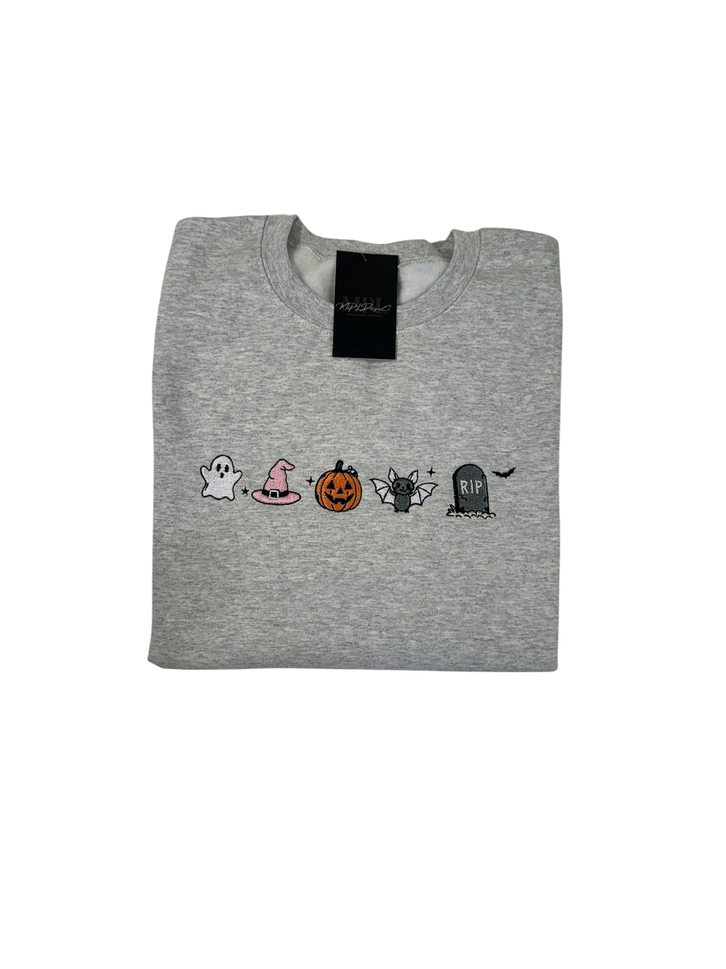 Halloween Lineup Embroidered Crewneck