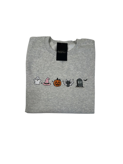 Halloween Lineup Embroidered Crewneck
