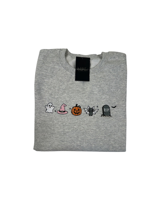 Halloween Lineup Embroidered Crewneck