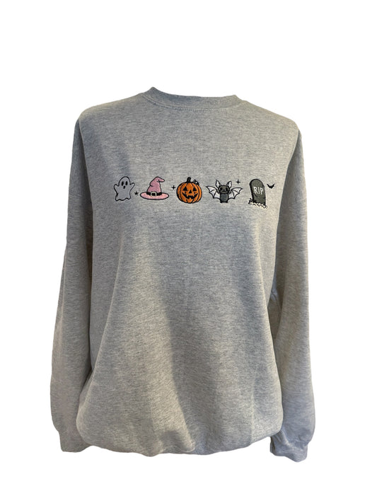 Halloween Lineup Embroidered Crewneck